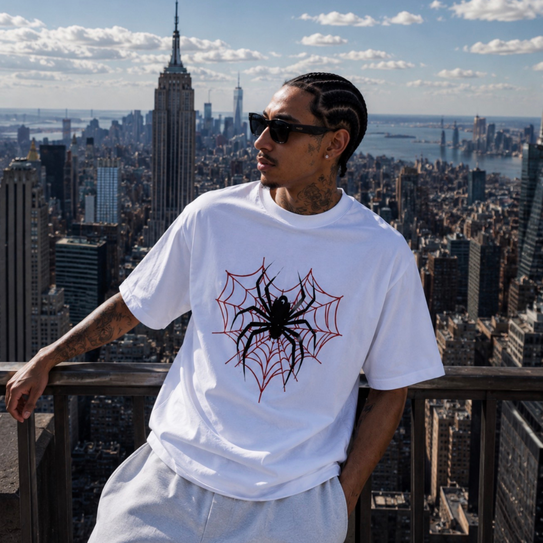 Camiseta Oversize Spider Blanca