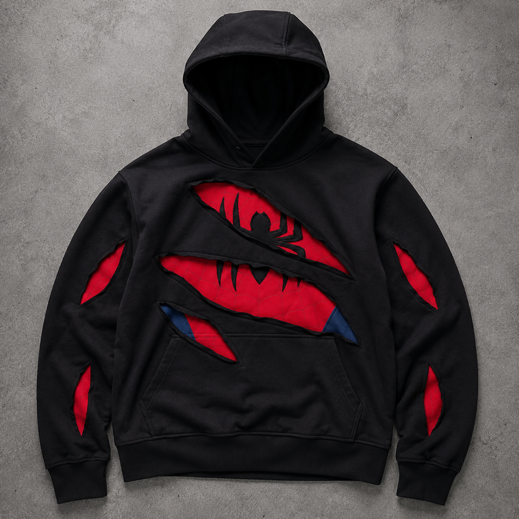 Hoodie Spider Negro