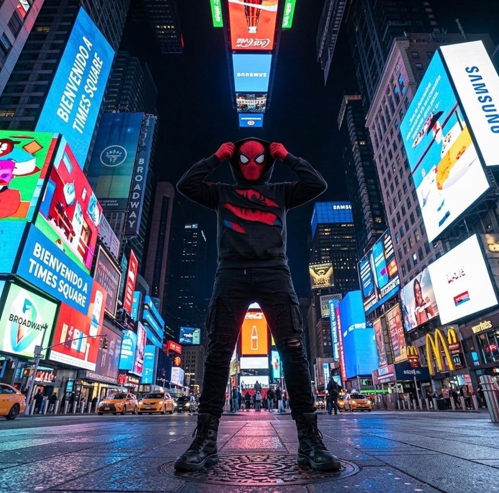 Hoodie Spider Negro