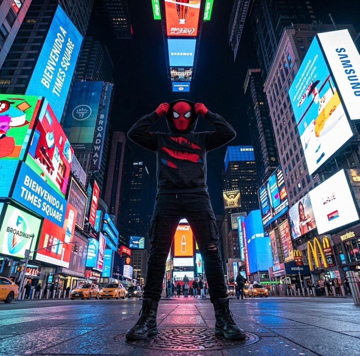 Hoodie Spider Negro