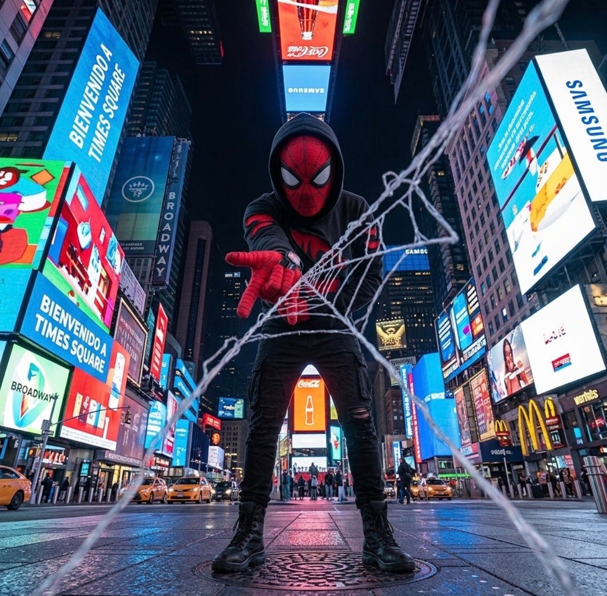Hoodie Spider Negro